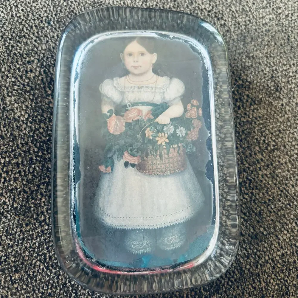 Rare Primitive Country Glass Paperweight